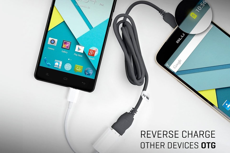 Imagem de: Com 5.000 mAh, smartphone da BLU é capaz de carregar outros aparelhos