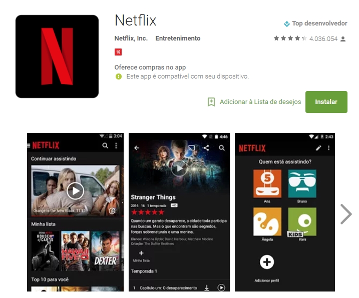 nao consigo baixar netflix