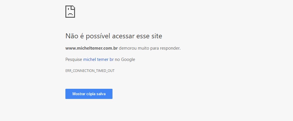 Delação Premiada - Anonymous invade site pessoal de Michel Temer; página está fora do ar