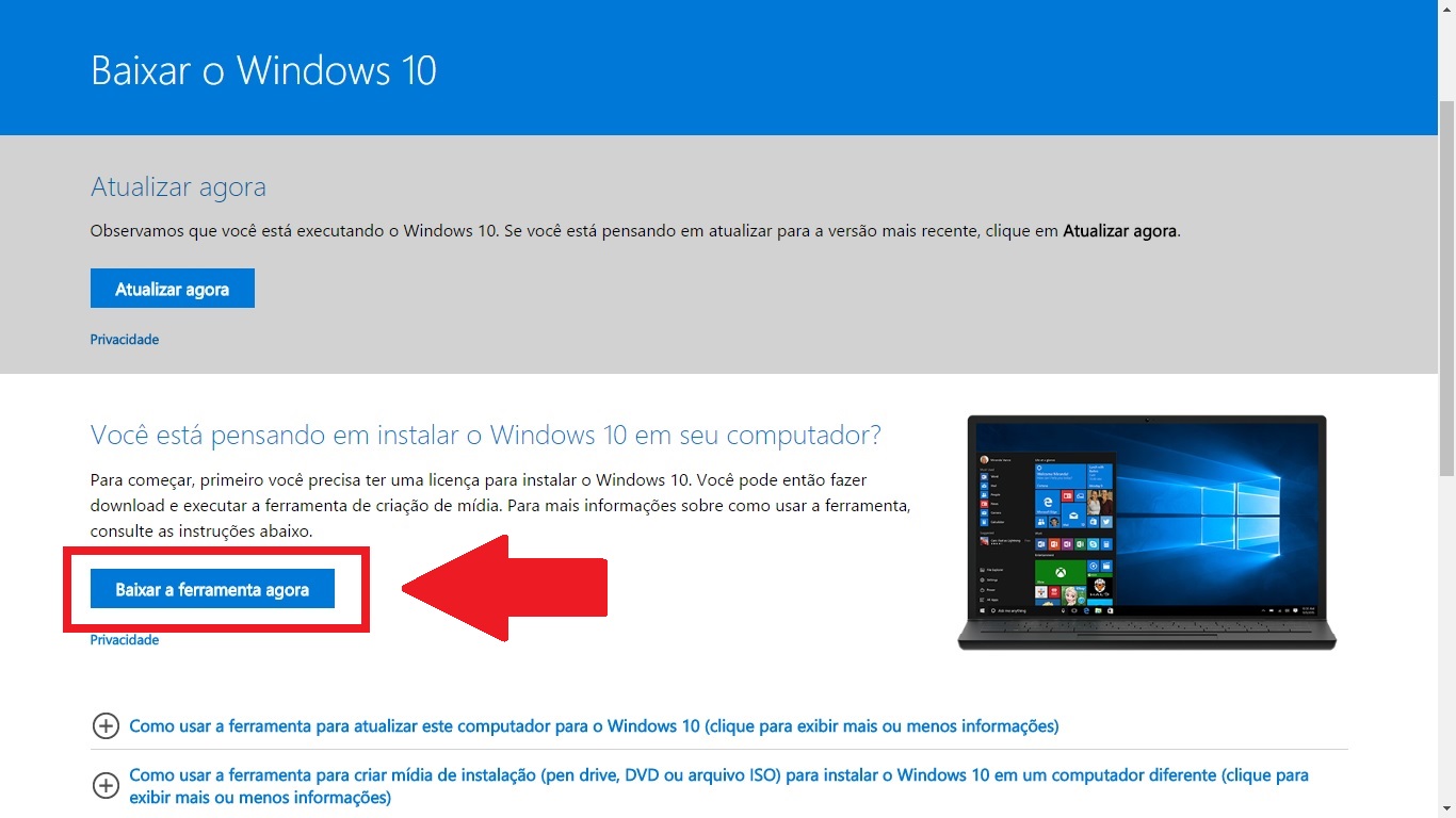 Saiba aqui como instalar o sistema gratuito da Microsoft “Windows 10” em um pen drive