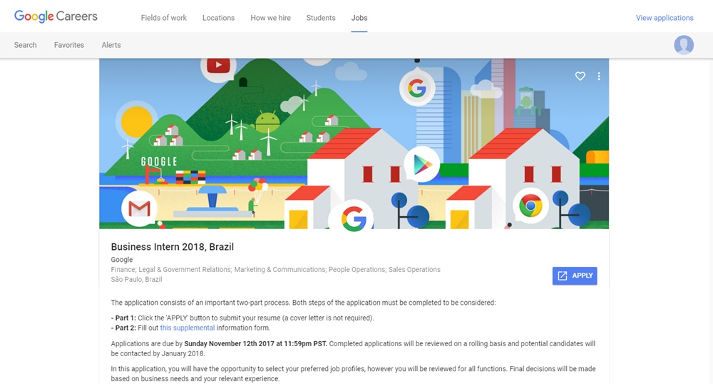 Google Brasil abre programa de estágio