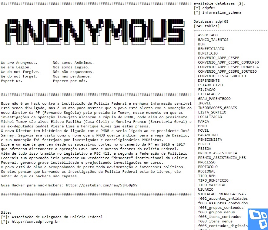 Anonymous hackeia associação da PF contra fim da Operação Lava Jato 21