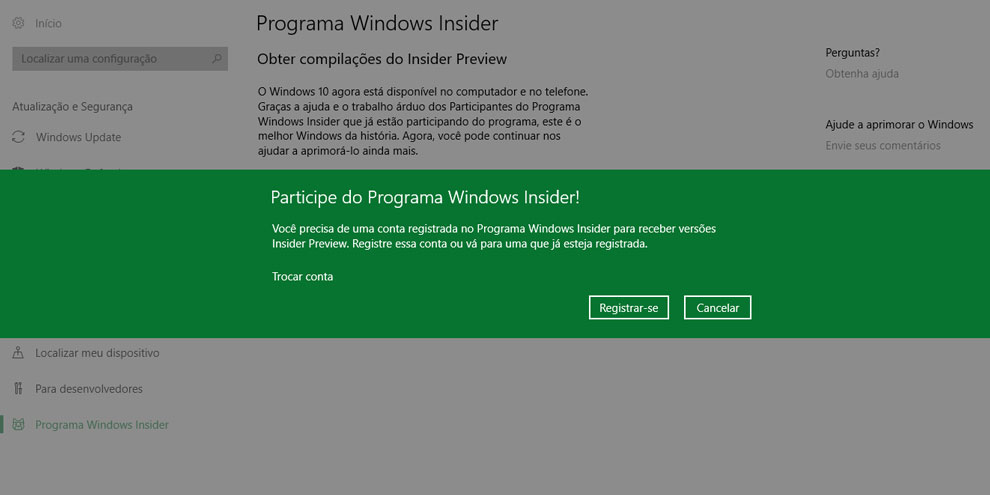 Como instalar atualização do Spring Creators do Windows 10 1-10154148136268