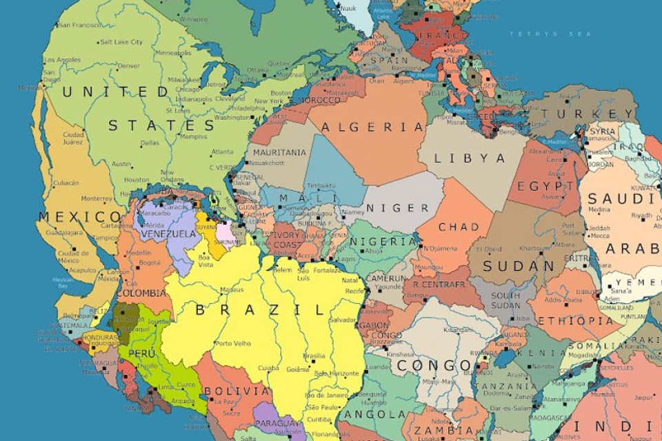 Imagem de Onde ficaria sua cidade caso o supercontinente Pangeia ainda existisse? no tecmundo