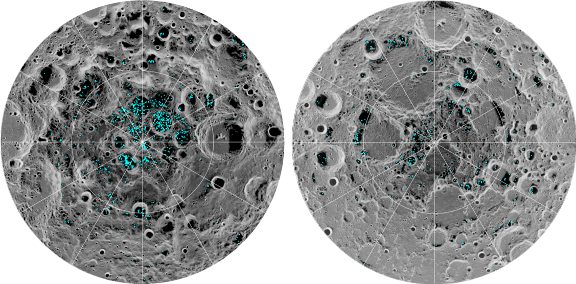 Identificação de gelo na Lua
