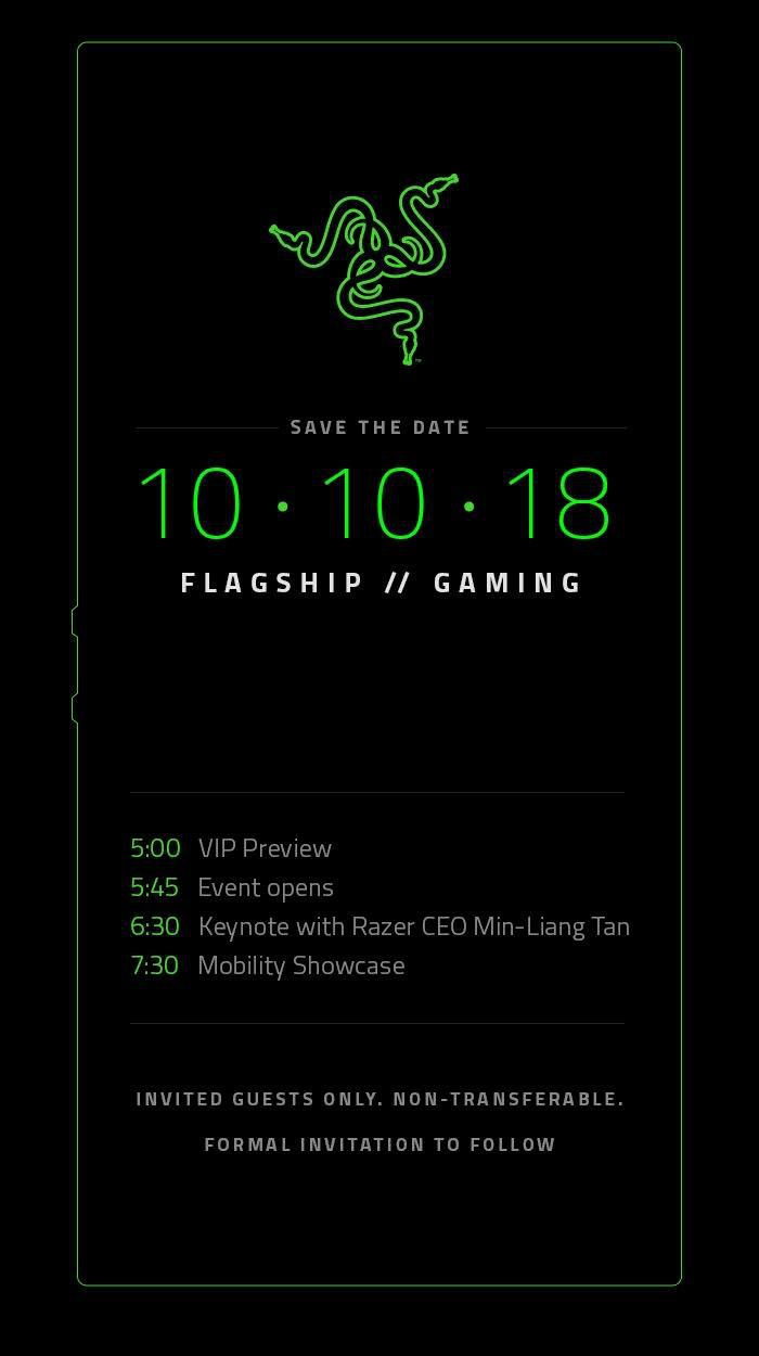 Razer Phone 2 será lançado dia 10 de outubro Razer-14184147593242