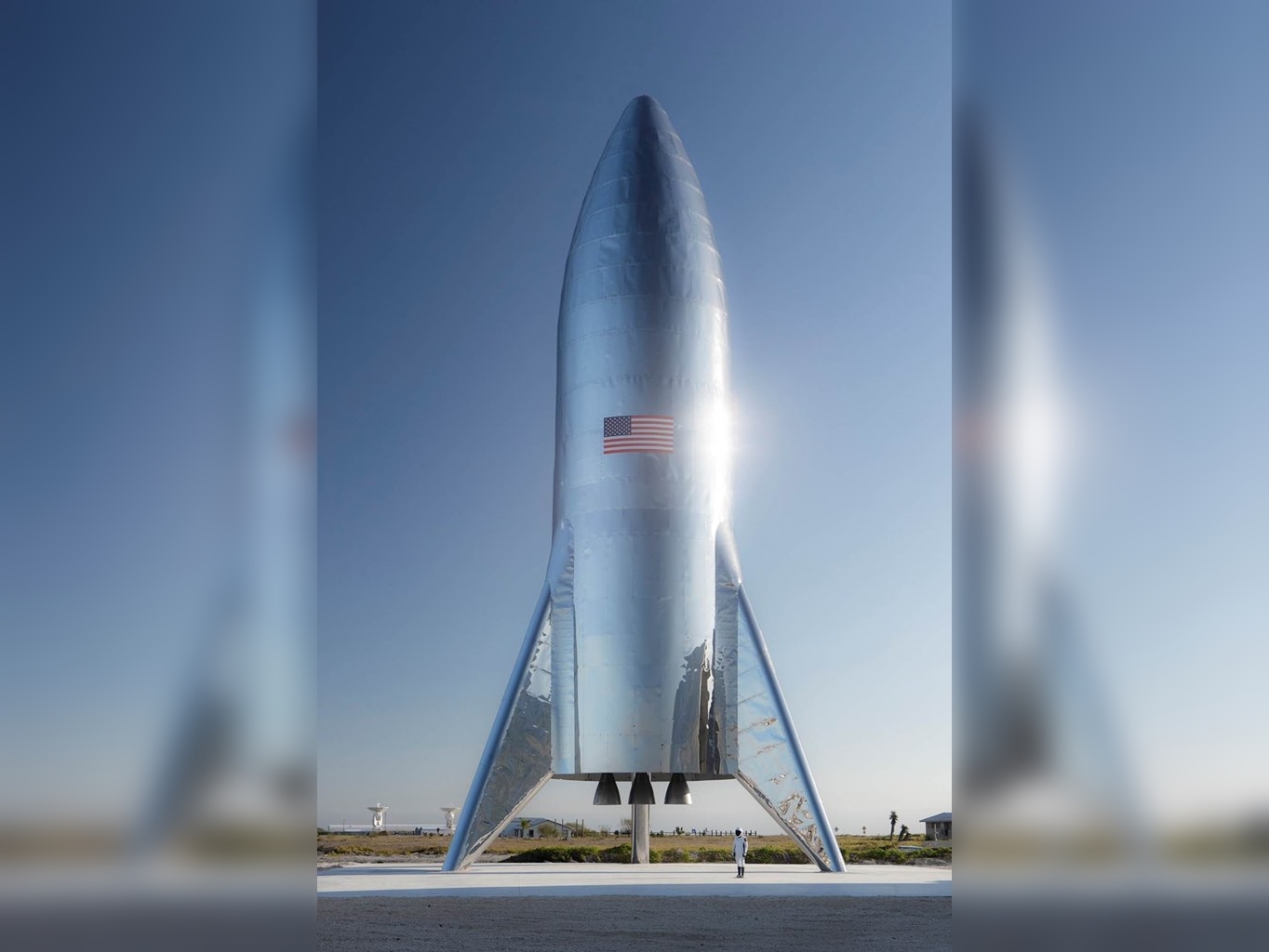 Imagem de Elon Musk divulga uma foto real da versão de testes do foguete Starship no tecmundo